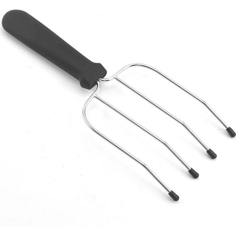 Tenedores para carne y aves, 26 x 9 cm, juego de 2, acero inoxidable, negros