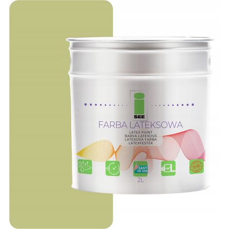 Pintura de látex para paredes interiores verde pistacho 2L Polonia (1/5)