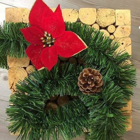 Decoración de Navidad Dpendrit, Adorno navideño, Ornamento de Navidad, Decoración festiva, Made in Italy, 800x8 h8 cm, Verde y Rojo