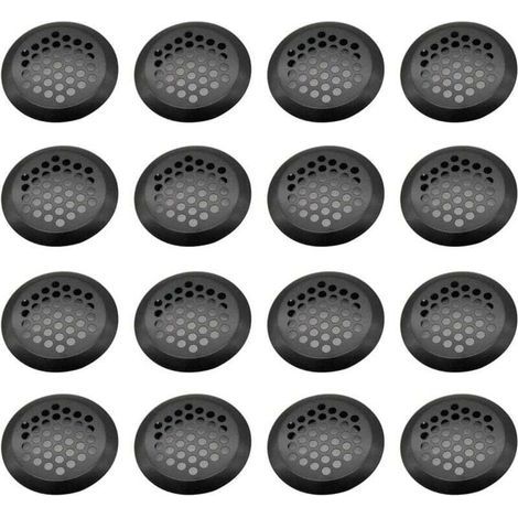 Lot de 16 grilles de ventilation rondes en acier inoxydable pour armoires de cuisine, meubles, armoires à chaussures (1/5)