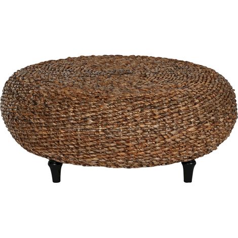 Table basse en fibre naturelle esprit bohème salon chaleureux - brun naturel fibre tressée (1/5)