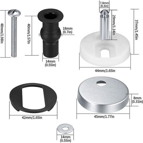 6 Pièces Abattant WC de Toilettes à Charnière Fixations, Universel Fixation de Siège de Toilette, Rechange pour Couvercle de Toilette, pour Toilettes à Usage Domestique (1/3)