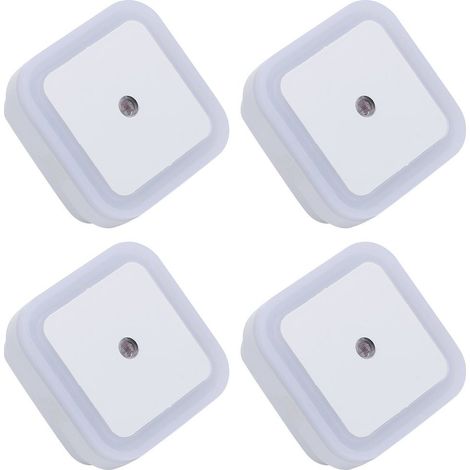 LED Night Light Set de 4,  0.5W lampe de lumière nocturne à LED avec capteur crépusculaire à l'aube, lumière du jour blanc- Idéal pour chambre, salle de bains, couloir, escalier (1/5)