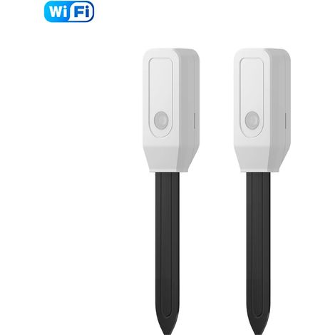 (Lot de 2) Testeur de sol Tuya Wifi : capteur d'humidité, de température et d'humidité, hygromètre sans fil pour plantation, jardin et pelouse en pot. (1/4)