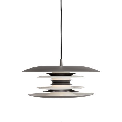 Diablo Plafonnier Suspendu Moderne Dome 40cm Gris Oxyde 1x E14