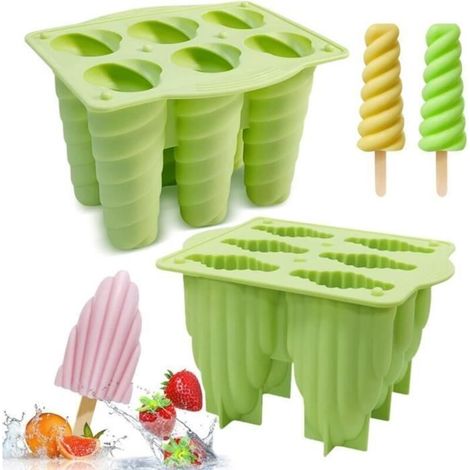 Popsicle Moules Set, 12 Cavités Moules à Glace en Silicone, Moules à Glace Sur Bâtonnet, Moules à Glace Sur Bâtonnet en Silicone (1/4)