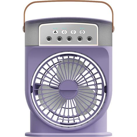 Climatiseur Portable Silencieux 4 en 1, Ventilateur Brumisateur Eau, Mobile sans Évacuation, Minuterie, Violet-KZQ (1/4)