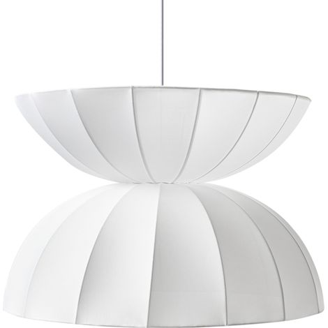 Lámpara colgante con pantalla de seda sintética lámpara de techo moderno blanco Debons (1/5)