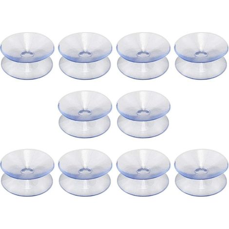 QAZQA Ventouses double face, 10 ventouses pour empêcher le dessus de la table en verre de glisser, miroir multifonction double face antidérapant (taille : 35 mm) (1/5)