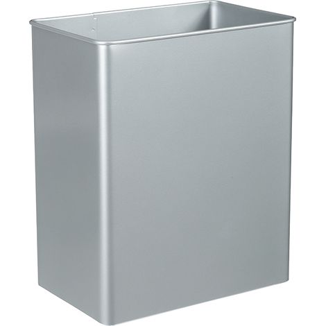 Corbeille pivotante rectangulaire murale Tourny - 27l - gris métal - RAL 9006 (1/3)