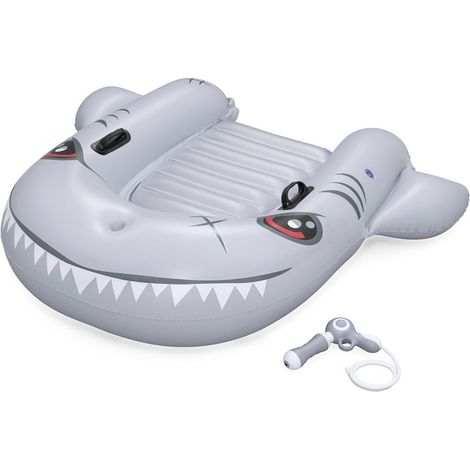 TRADE SHOP - Gonfiabile Squalo Tavola Da Nuoto 160x115cm Per Bambini Con Pistola Ad Acqua Maniglie 42073 - (1/5)