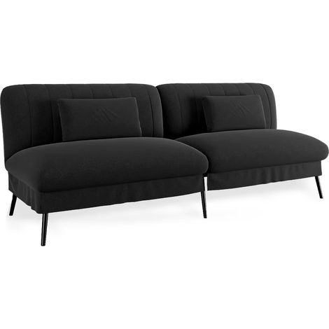 Divano letto pieghevole, divano pieghevole multifunzionale per soggiorno e piccoli spazi, letto pieghevole (nero)