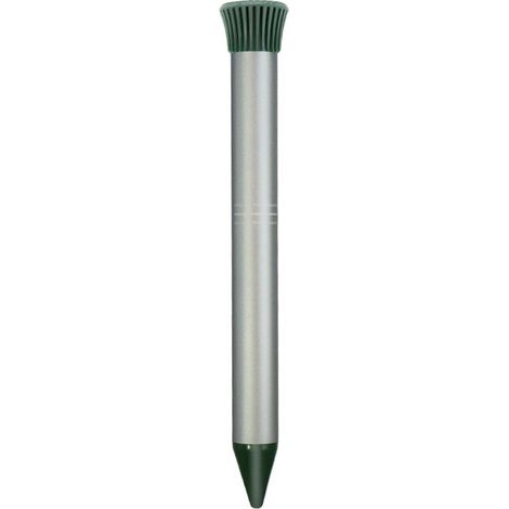 Repelente de topos y topillos, aluminio, ultrasónico, sin químicos, funciona con pilas, resistente a la intemperie. (1/5)