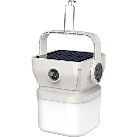 Lampe de camping solaire - Portée 500 m - Éclairage 120 m² - Batterie externe et écran LCD - Étanche IPX5 (1/5)