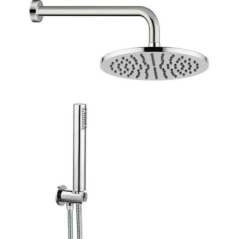 Kit Doccia CLASS in ABS Cromato con Braccio Doccia + Soffione Tondo DIAM. 200x10 mm a 98 fori (1/2)