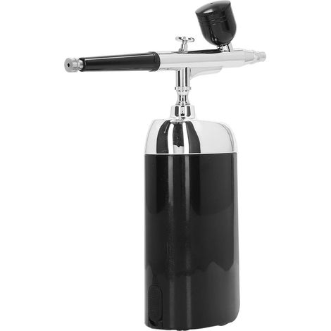 Kit aérographe sans fil rechargeable par USB, léger et portable, mini aérographe pour la décoration de gâteaux et la manucure (noir) (1/5)