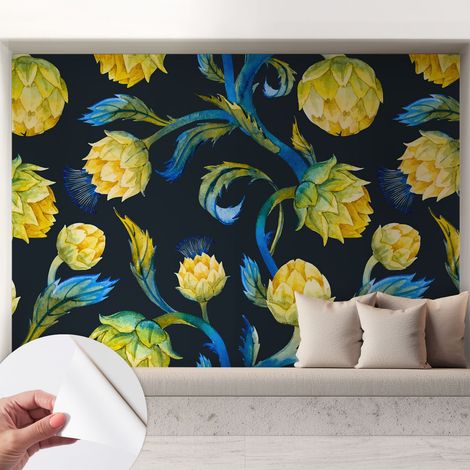 Selbstklebende Tapete - Wanddekoration Wohnzimmer - Tapete Schlafzimmer Pflanzlicher Virtuose 208x146 cm (1/5)