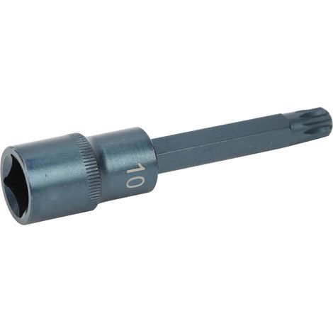Embout de clé à douille à 12 pans, acier allié S2, clé rapide pneumatique-électrique, acier inoxydable, 100 x 10 (1/5)