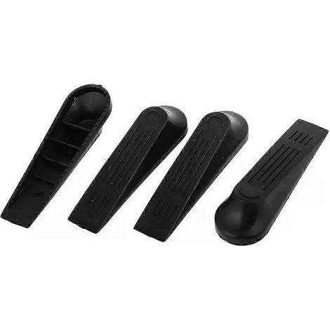 4 butées de porte antidérapantes en plastique noir, amortisseurs de porte, cales de porte (1/5)