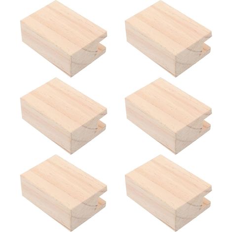 6 Pièces Rehausseur de Lit en Bois Beige pour Meubles Support Sécurisé et Confort Ergonomique, pour Canapé et Bureau en Chambre à Coucher (1/5)