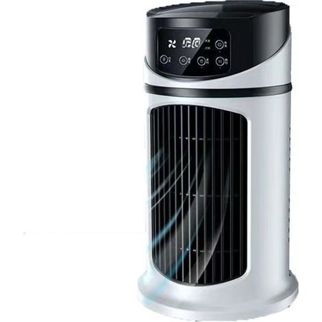 Aire acondicionado portátil recargable por USB con 6 velocidades, ventilador de refrigeración para el hogar/dormitorio/oficina, blanco-KZQ (1/5)