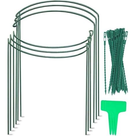 Tuteurs de jardin, lot de 6 demi-tuteurs métalliques pour plantes de jardin, arche de support pour plantes de jardin, support pour plantes de jardin (1/5)