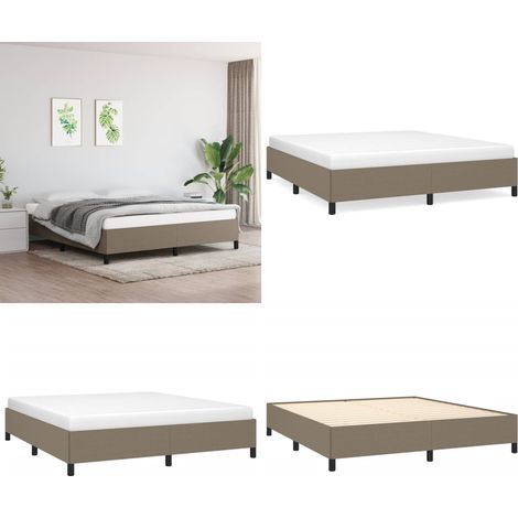 Cadre de lit sans matelas taupe 160x200 cm tissu - Cadre De Lit - Lit Double - Lit Taupe - Literie - Meuble Chambre - Home & Living (1/5)