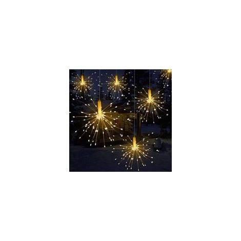 Lumières Décoratives de Feux d'Artifice Lumière de Feux d'artifice LED d'Explosion de Ficelle de Fil de Cuivre de Boîte de Batterie à Télécommande IP65 étanche (150 lumières)