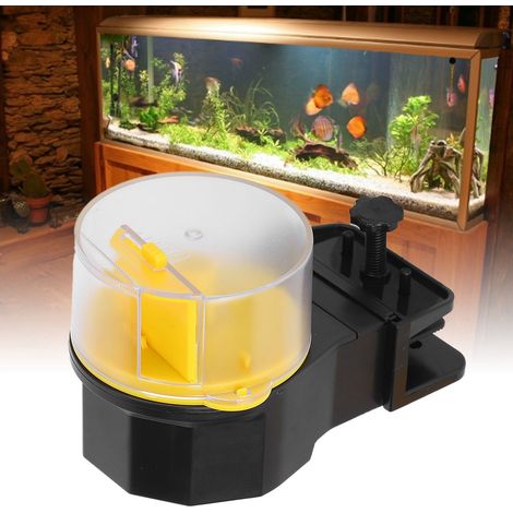 Automatischer Fischfutterautomat mit Zeitschaltuhr, anpassungsfähig und praktisch für Aquarien, einfache Installation, gelb (1/5)