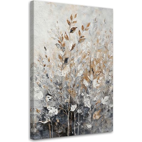 Tableau déco Plantes abstraites botaniques or 40x60 (1/5)
