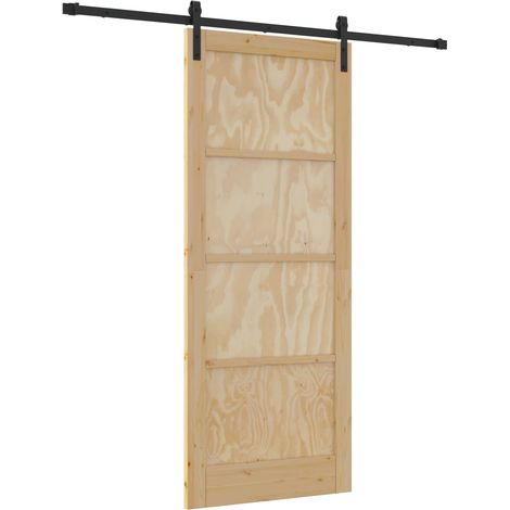 Maison Exclusive - Schiebetür Natürlich und Schwarz 86 x 211 cm