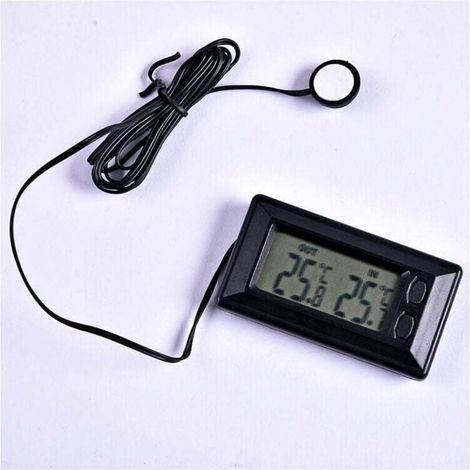 Termometro per auto interno ed esterno, termometro con display digitale LCD con cavo da 1,5 m (1/4)