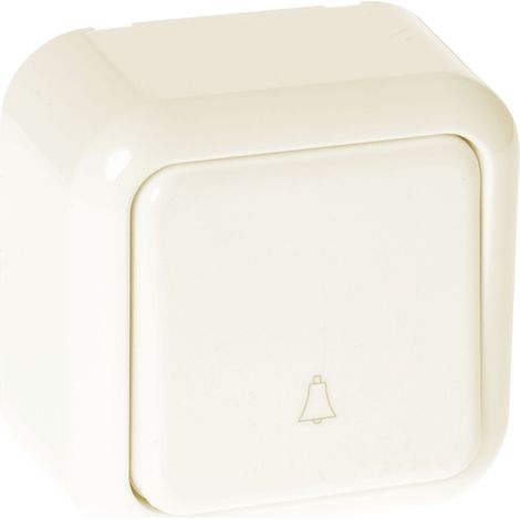 Cloche bouton poussoir ancienne série beige 6x6x3 cm