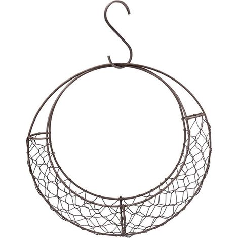 Panier suspendu en fer Rengue forme de lune, structure fil 28 cm, support pour pot plante succulente