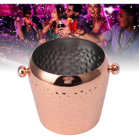 Seau à glace 1L, glaçons en granulés, mini seau à glace, seau à glaçons, poinçon marteau or rose (1/5)