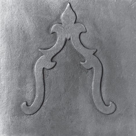 Fonderia Bongiovanni - Fonte plate modele Giglio en fonte decoree pour fond de cheminee cm 80x60