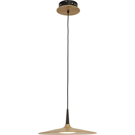 Lámpara Colgante LED 15W 3000K Círculo de Madera - Iluminación Moderna y Natural