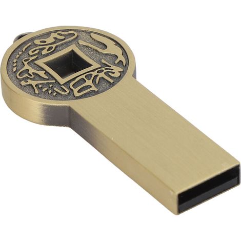 Carcasa impermeable para memoria USB, diseño único, alta eficiencia y durabilidad, conectar y usar, fabricada en metal, con un toque cultural y artístico. (1/4)