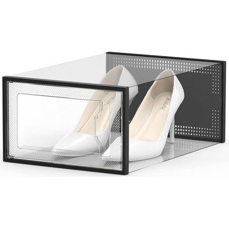 Boite Transparente Noir Grand Empilable Chaussures 40 (1/5)