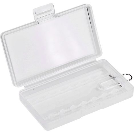 Lot de 5 boîtes de rangement portables rigides et transparentes en PP pour 8 piles AAA avec crochet (1/5)