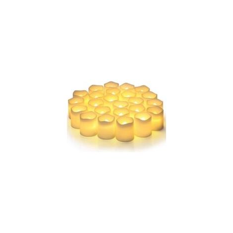Flammenlose Votivkerzen, flackernde elektrische Kerzen, 24er-Pack batteriebetriebene LED-Teelichter mit über 200 Stunden Brenndauer, warmweiß, für Hochzeiten, Tischdekorationen, Halloween und mehr – C