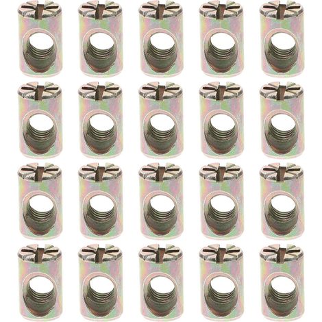 Écrous cylindriques fendus argentés M6x15mm, lot de 20, maintien (1/5)