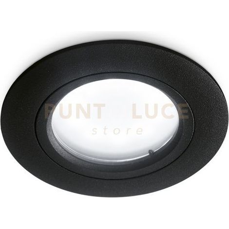 GFA311- FARETTO TONDO D.7,8CM 1 LUCE ATTACCO GU10 NERO IP44 DA INCASSO