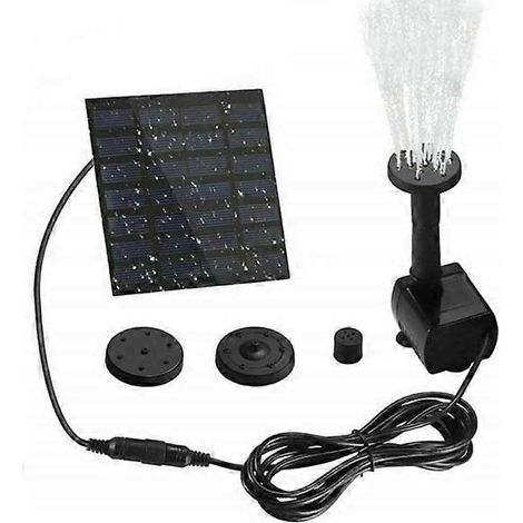 Fontaine à eau avec cellules solaires et 4 têtes d'arrosage, peut servir d'abreuvoir pour oiseaux  économe en énergie et respectueuse de l'environnement