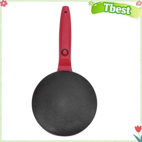 Tbest crêpière avec poignée Crêpière électrique antiadhésive de 8 pouces, contrôle parapharmacie roulant Prise UE 220 V (1/5)