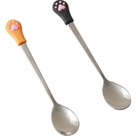 Cuillère multifonction (lot de 2) en acier inoxydable durable, idéale pour mélanger le café. (1/5)