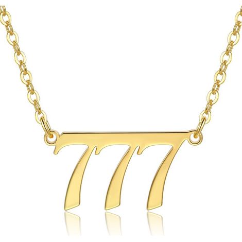 Collier Numéro Ange - En Cuivre - 43,2 cm + 5,1 cm Chaîne Extensible - Pendentif 2 cm - 1 Pièce (1/5)