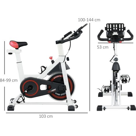 Ergomètre à résistance magnétique, volant 8 kg, charge 120 kg, blanc/noir HAVRYA (1/4)