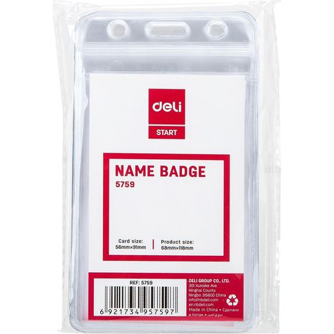 DELI B. 10 identificadores PVC vertical 56x91mm