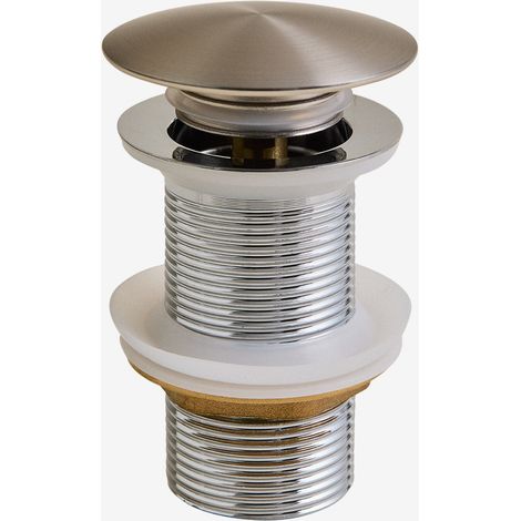 Robinet de vidange d'évier Orveta Click-Clack en acier inoxydable et laiton SKLUM Gris brossé